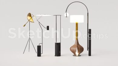 19390. Free 3d Floor Lamp Model For Sketchup - Interior Design Ready (2)