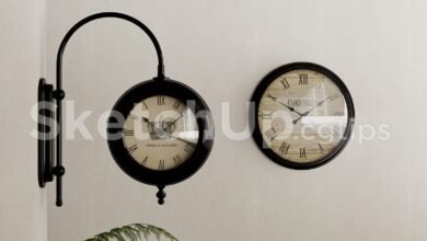 19391. Sketchup Wall Clock Model - Free 3d Download (1)
