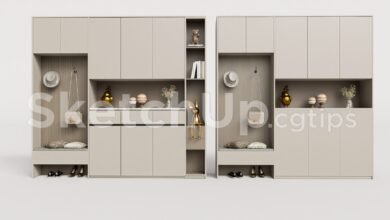 19396. Free Sketchup Shoe Cabinet Model Download (1)