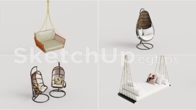 19394. Free Sketchup Swing Chair Model Download