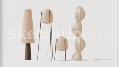 19345. Free 3d Floor Lamp Model For Sketchup - Interior Design Ready (1)