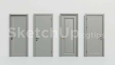 19398. Sketchup Door 3d Model Free Download (1)