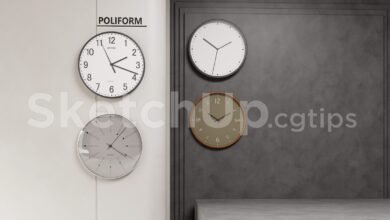 19399. Sketchup Wall Clock Model - Free 3d Download (1)