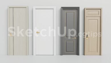 19372. Sketchup Door 3d Model Free Download (1)